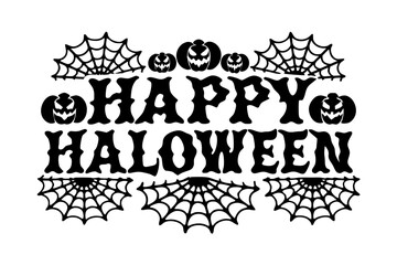 Happy Halloween vector lettering. Handwritten text design. Vector on white background