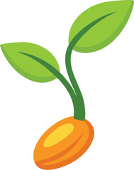orange tree with green leaf vector illustration