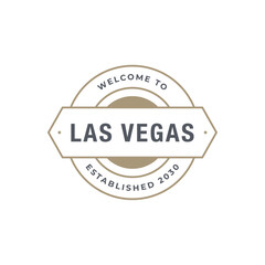 Fun vector retro design of Las Vegas city silhouette suitable for stickers or prints