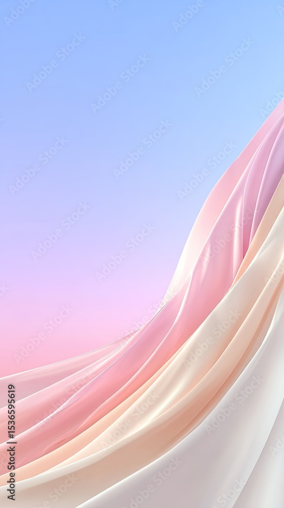 Poster soft pastel fabric drape with gradient background