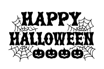 Happy Halloween vector lettering. Handwritten text design. Vector on white background