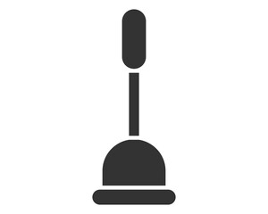 Simple, clean graphic of a plunger. Symbol of unblocking, fixing problems, or home repair. Perfect for plumbing services, DIY projects or general household needs.