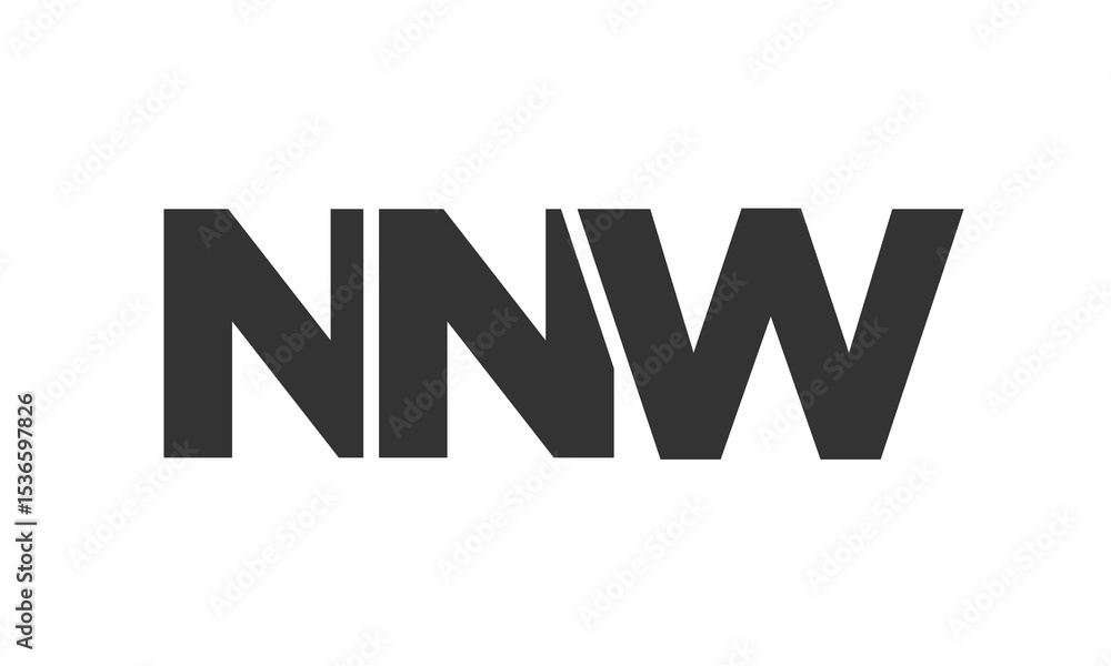 Poster nnw logo design template with strong and modern bold text. initial based vector logotype featuring s