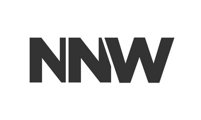 NNW logo design template with strong and modern bold text. Initial based vector logotype featuring simple and minimal typography. Trendy company identity.