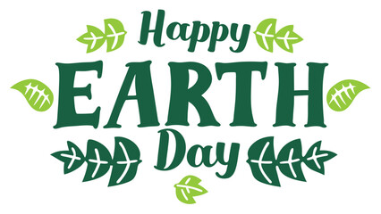 Happy Earth Day hand lettering vector illustration