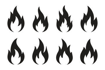 Fire flames set. Fire vector icon