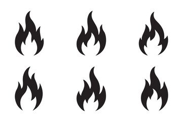 Fire flames set. Fire vector icon