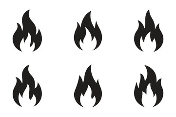 Fire flames set. Fire vector icon