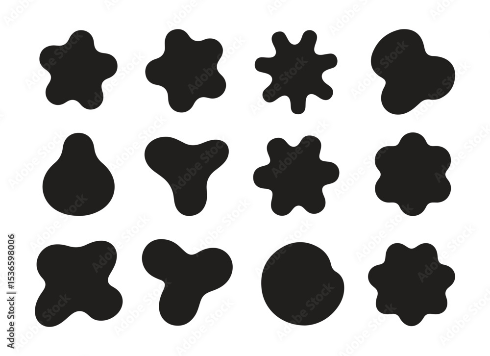 Fototapete set of abstract blobs and shapes. ideal for modern designs and graphic elements