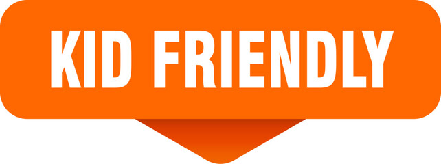 kid friendly sticker. kid friendly sign on transparent background