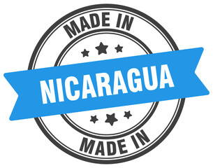 Made in Nicaragua round sign. Made in Nicaragua stamp.