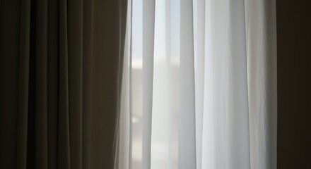 Light Streaming Through Sheer Curtains Creating a Soft Airy Atmosphere