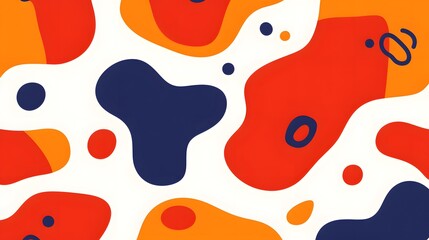 Fototapeta premium Abstract Red Orange Blue Fluid Shapes Background