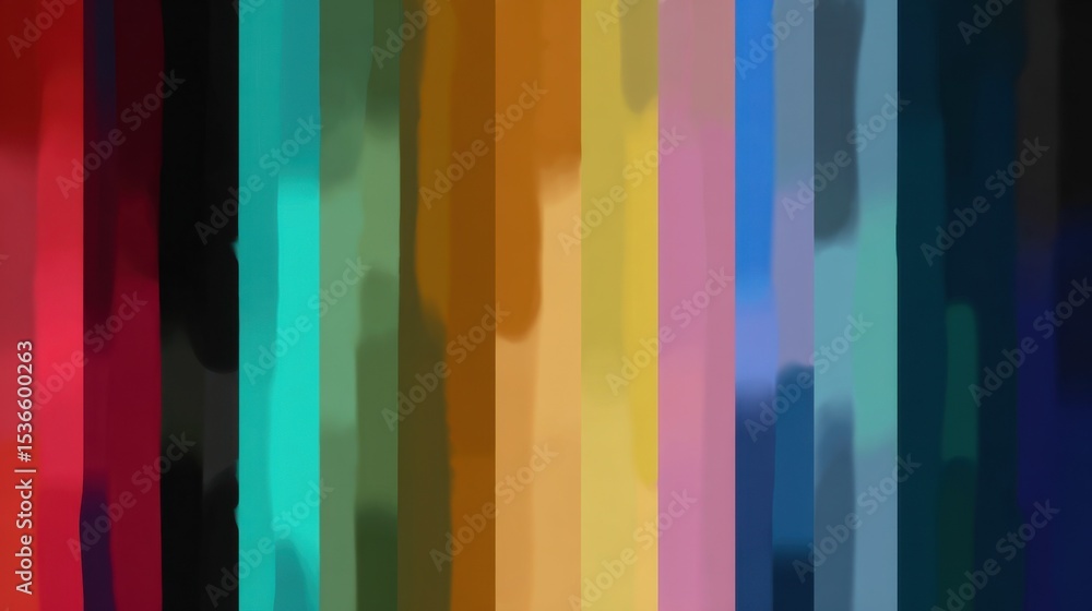Aufkleber Abstract Color Palette With Vertical Stripes, Displaying Creativity and Artistic Expression For Use in Branding and Web Design Projects : Generative AI