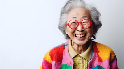 senior woman with glasses