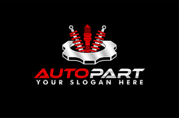 auto part spare parts vector logo illustration emblem design isolated on black background car repair