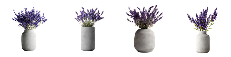 Lavender flowers in a concrete vase