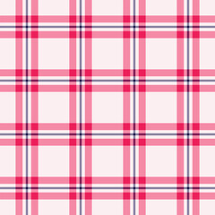 Invite seamless pattern fabric, other background plaid texture. Soft textile tartan vector check in red and lavender blush colors.