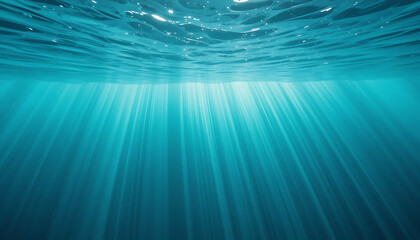 Mesmerizing Underwater Scene Sunbeams Dancing Through Ocean Depths