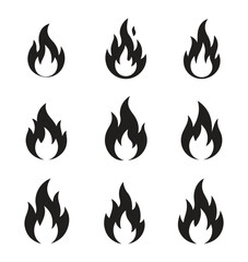 Fire flames set. Fire vector icon