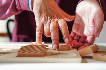 Close-up of hands in cognitive therapy