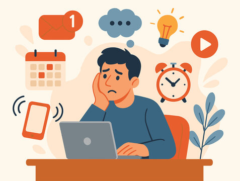 Multitasking overload reduces productivity and causes stress