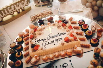 christmas cake with chocolate