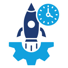 Release Management Flat Blue Icon