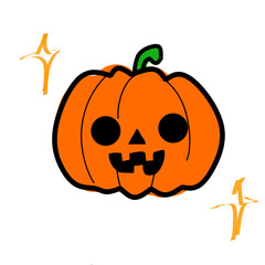 Cute Halloween Pumpkin – Jack-o’-Lantern Cartoon Illustration