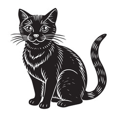 Cat illustration vector  logo sticker silhouette 