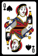 Queen of Spades playing card - Classic design.