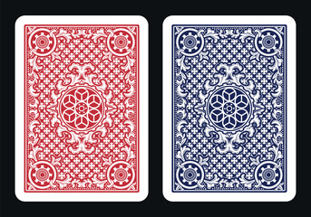 The reverse side of a playing card - back side reverse of playing cards pattern vector