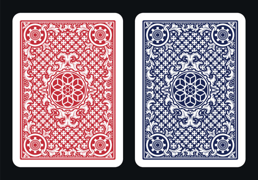 The reverse side of a playing card - back side reverse of playing cards pattern vector