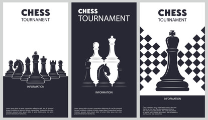 Vector illustration about chess tournament. Flyer design for chess tournament, match, game
