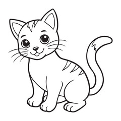 Obraz premium Cat illustration vector logo sticker silhouette 