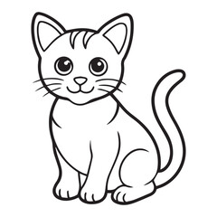 Cat illustration vector  logo sticker silhouette 