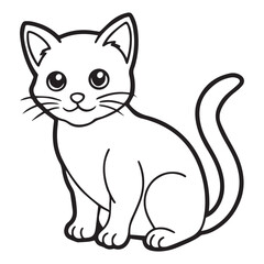 Cat illustration vector  logo sticker silhouette 