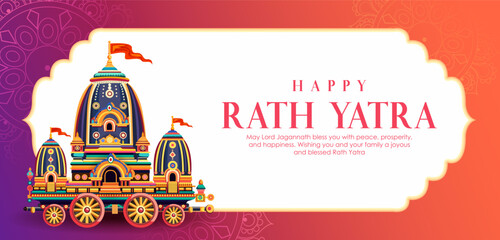 Chariot of Lord Jagannath, Balabhadra and Subhadra on annual Rathayatra in Odisha festival background