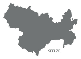 Seelze city map with boroughs grey illustration silhouette shape
