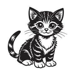 Cat illustration vector  logo sticker silhouette 