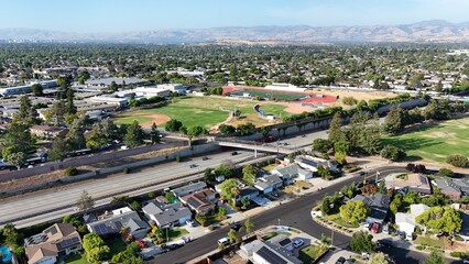 Aerial View Suburban San Jose