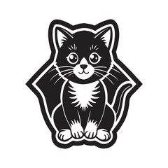 Fototapeta premium Cat illustration vector logo sticker silhouette 