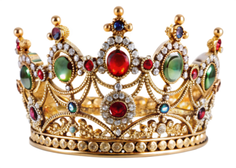 a crown isolated -  on white background PNG , AI GENERATED