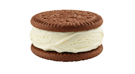 Chocolate Cookie Ice Cream Sandwich with Vanilla Filling