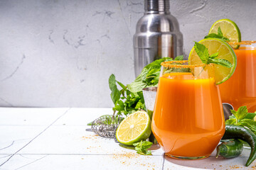 Carrot margarita cocktail