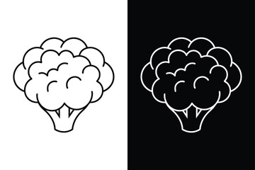 Minimal Cauliflower Icon. Thin Line Vector Illustration for Healthy Food Graphics