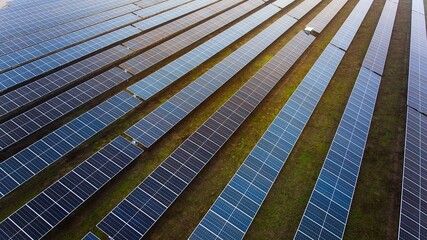 A photo of a large, modern photovoltaic farm.