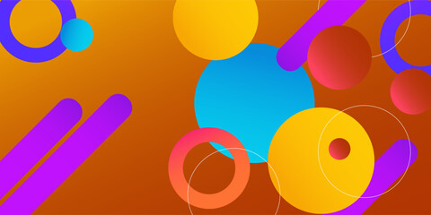 Abstract gradient orange background with circles. Vector illustration