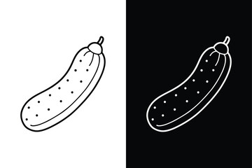 Cucumber Outline Icon. Clean Vector Design for Healthy Food Graphics