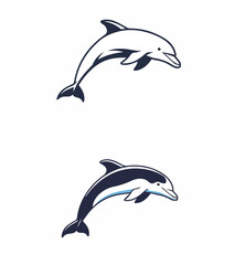 Jumping Dolphin Vector Illustrations

